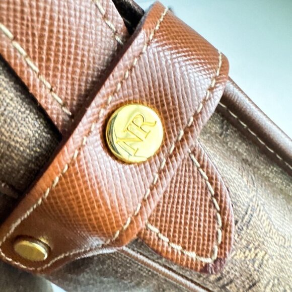 Vintage Nina Ricci Logo Spellout Coated Canvas Leather Trim Camera Bag - Picture 10 of 14